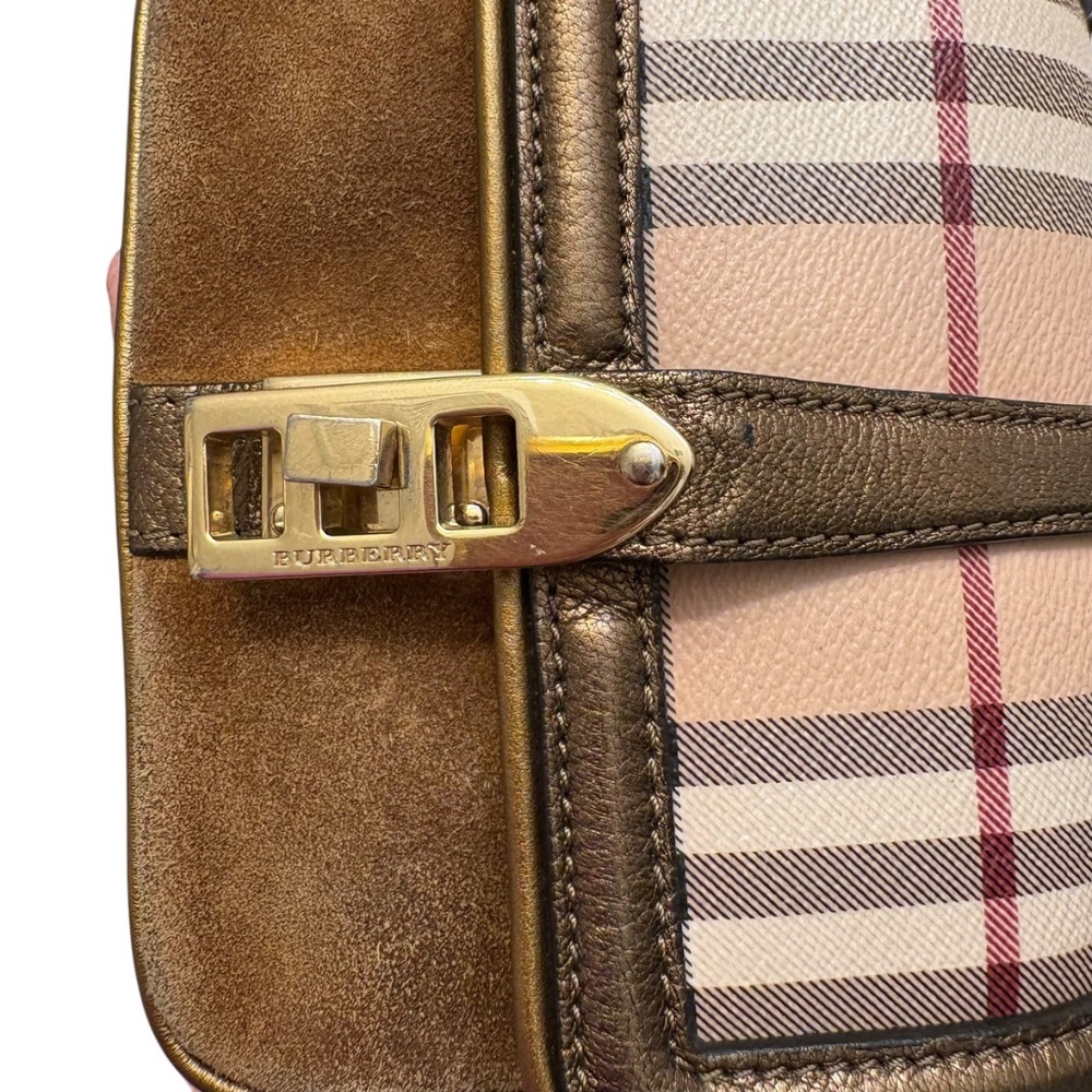 Burberry Beige Suede/Leather Berkeley Mini Crossbody Bag. - Picture 9 of 9